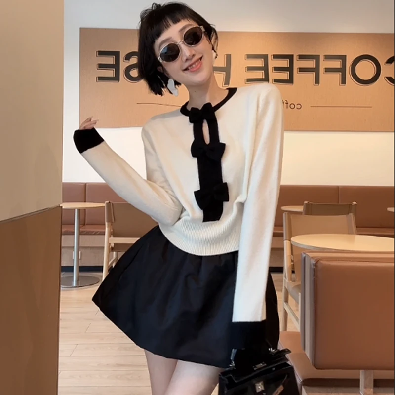 XIAOBAI秋季气质显瘦设计感时尚针织衫