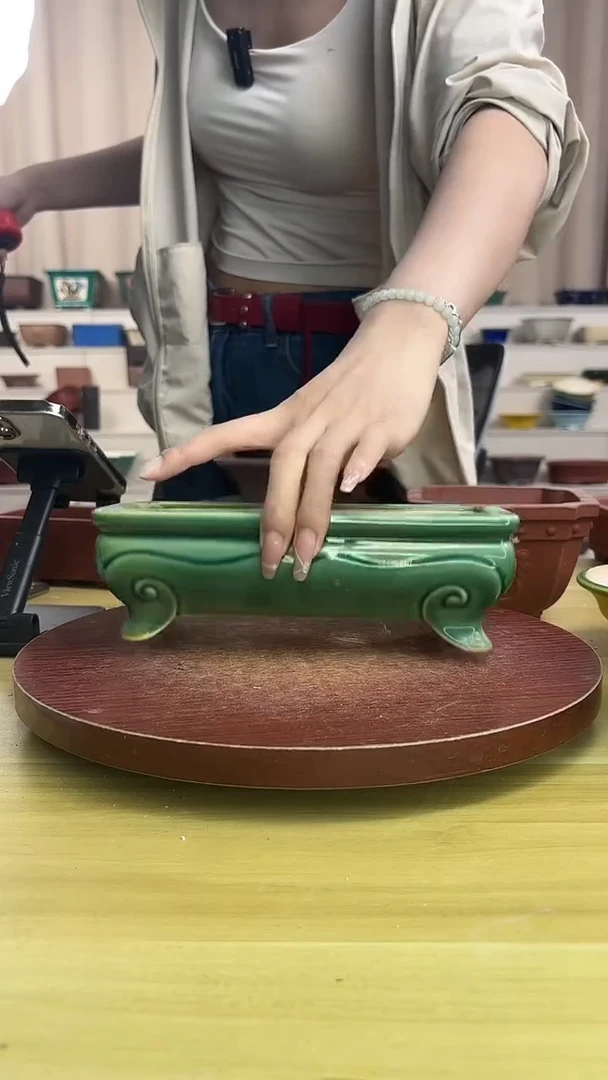 紫砂花盆浅草紫砂花盆微瑕