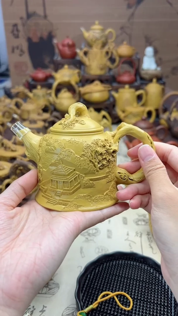 【闪购商品】紫砂茶壶山水人家金钟壶