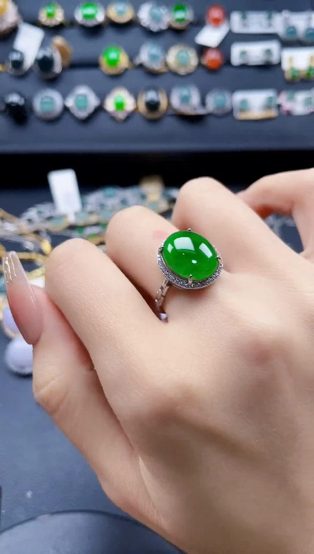 【闪购商品】翡翠戒指银S925镶嵌45674