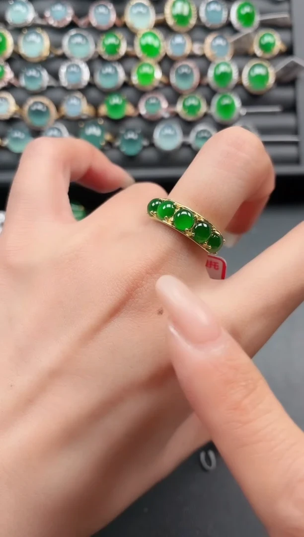 银S925镶嵌戒指翡翠11