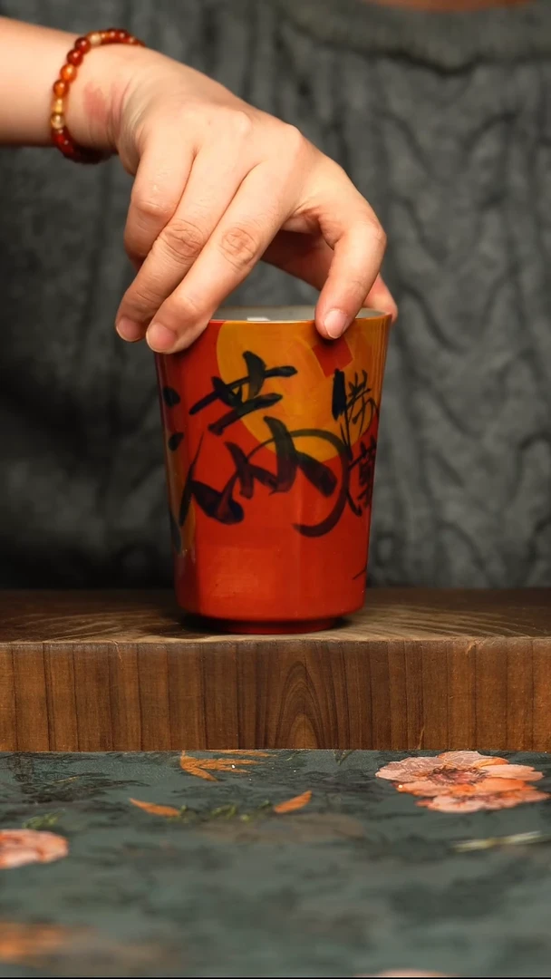 杯釉下彩手工手绘同款陶器