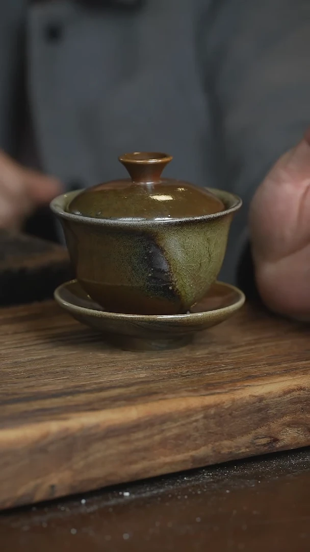 禅寂浪鬼柴烧-盖碗