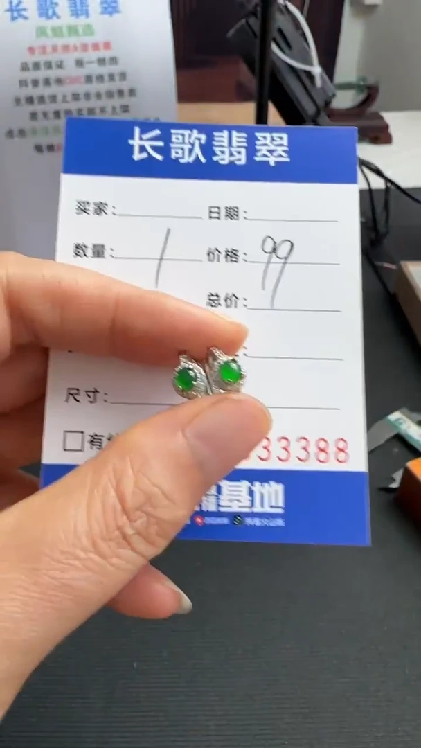 翡翠银S925镶嵌颈饰00003388
