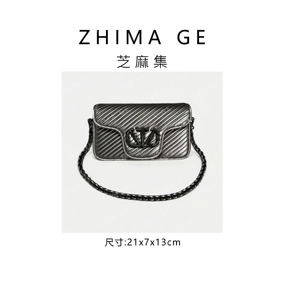 芝麻集】ZT-95019-香槟枪百搭时尚休闲斜跨潮流单肩女包