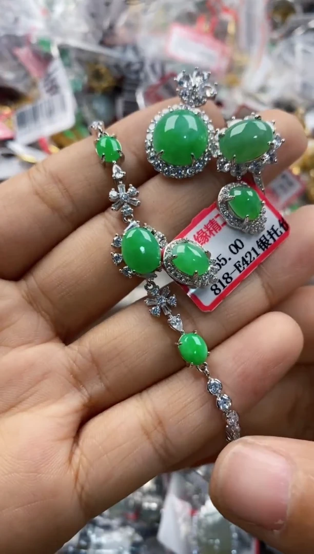 银S925镶嵌戒指翡翠444                   4
