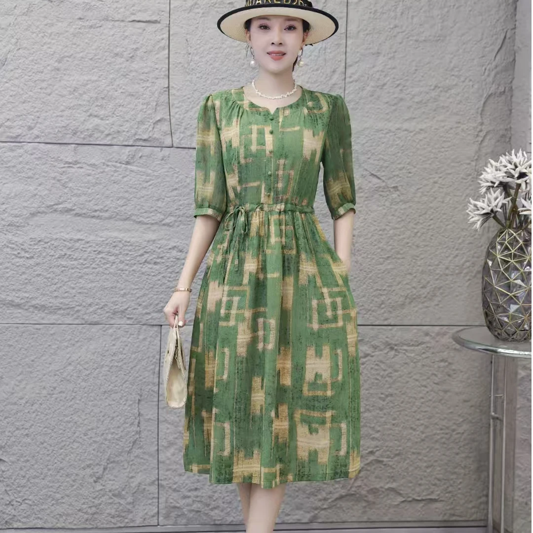 773【依】夏季百搭时尚简约休闲显瘦遮肉减龄碎花连衣裙