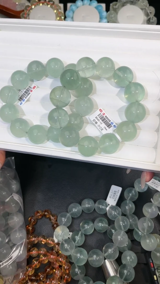 【闪购商品】萤石手链未镶嵌多样性发一Q81奶绿19mm