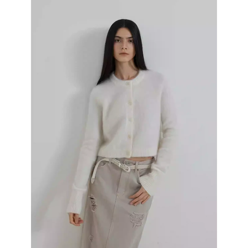 [实穿新复古]付智恩 松弛笔记-升级款 针织开衫短款圆领毛衣外套