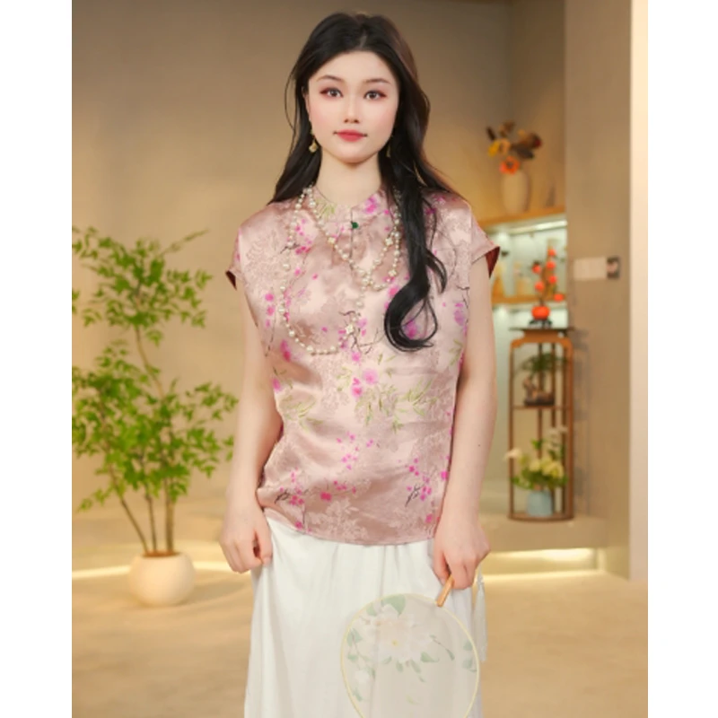 【喜上眉梢】夏季新中式高定上衣提花重工花萝老料时尚高级国风上衣