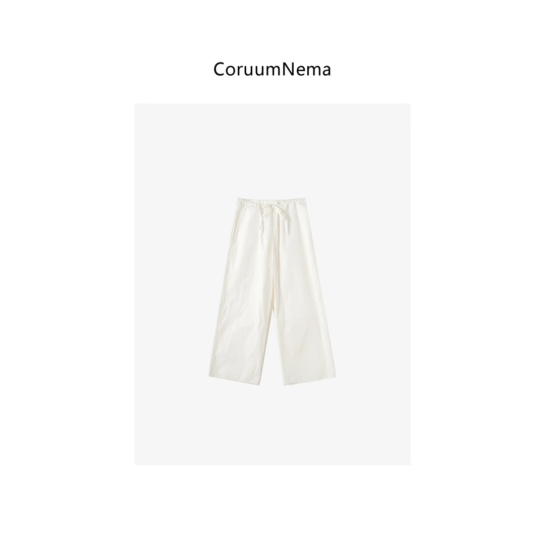 【CoruumNema】ROW风极简进口有机全棉抽绳宽松直筒裤180068