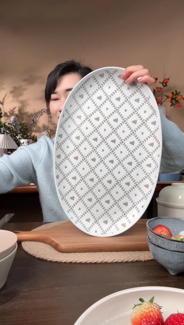 【闪购商品】瓷片15英寸手绘大鱼盘微瑕