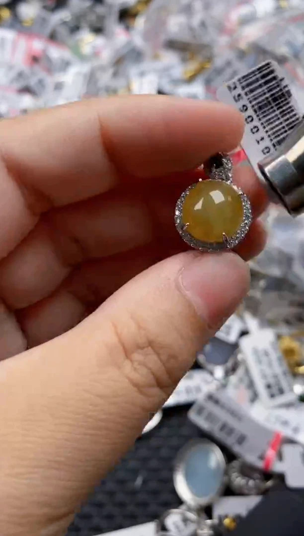 翡翠戒指银S925镶嵌7777      10