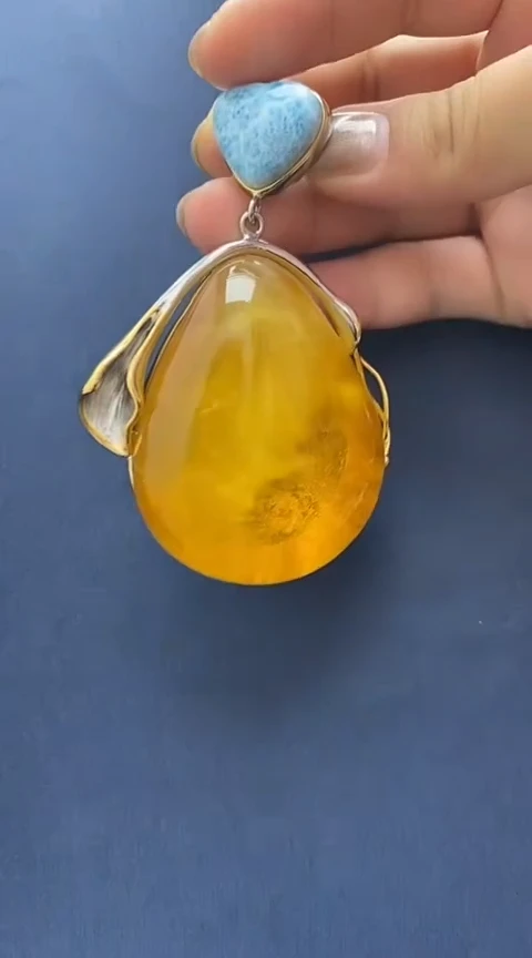 未镶嵌琥珀裸石吊坠