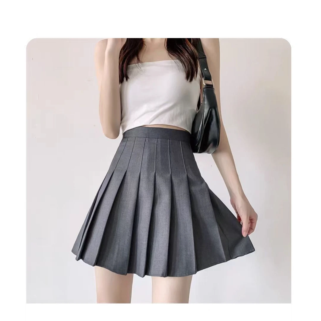 5574休闲百搭百褶半身裙