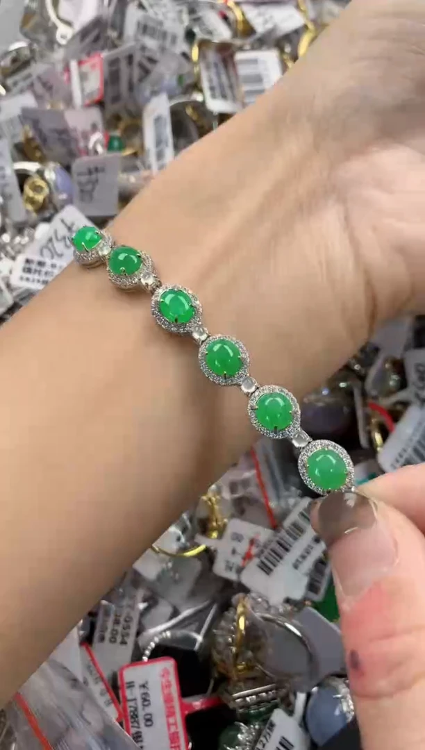银S925镶嵌戒指翡翠777   8