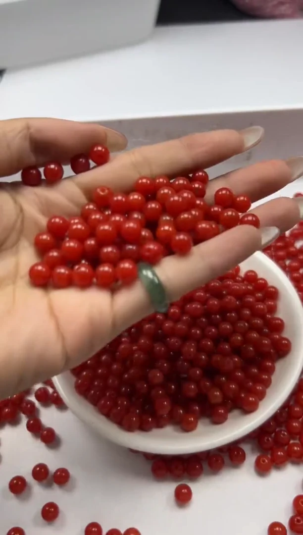 南红玛瑙未镶嵌颈饰w1548满肉南红6mm*50颗