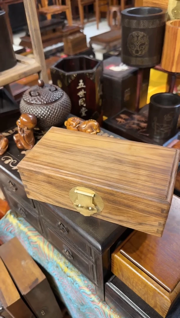 【闪购商品】木木艺黄花梨花纹翻盖盒158.888