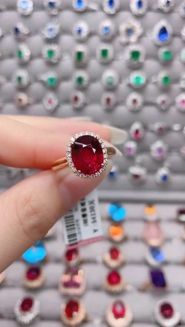 【闪购商品】碧玺18K金戒指18K金镶嵌1