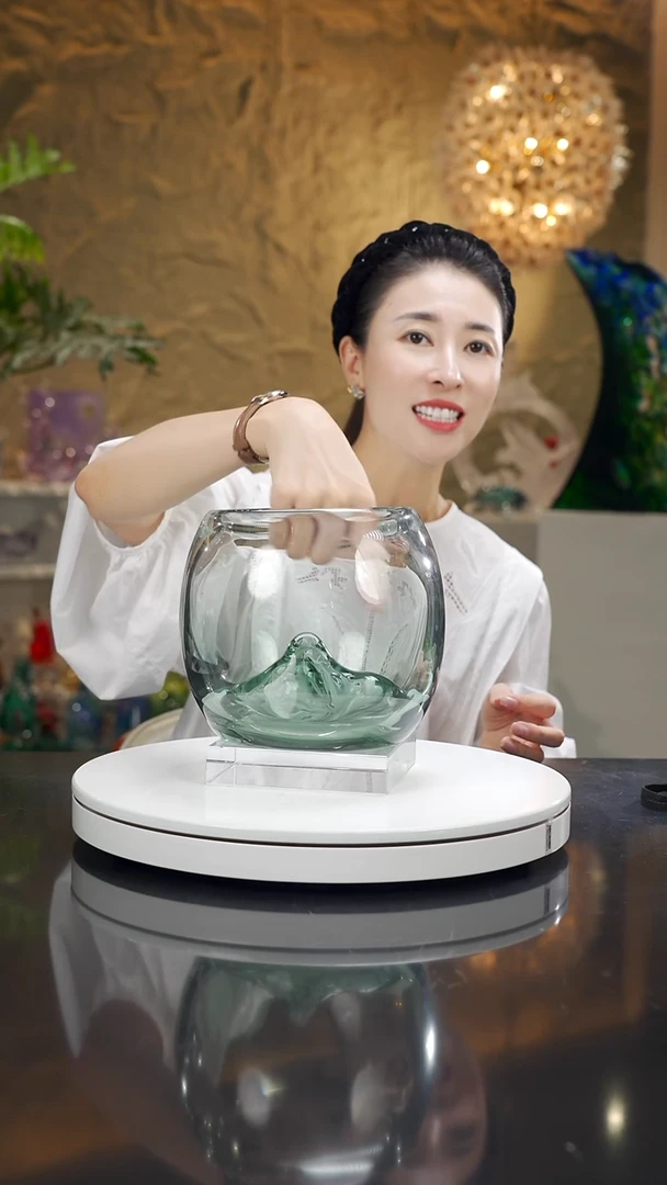 手工艺品琉璃一**华福利灰色设计款花器