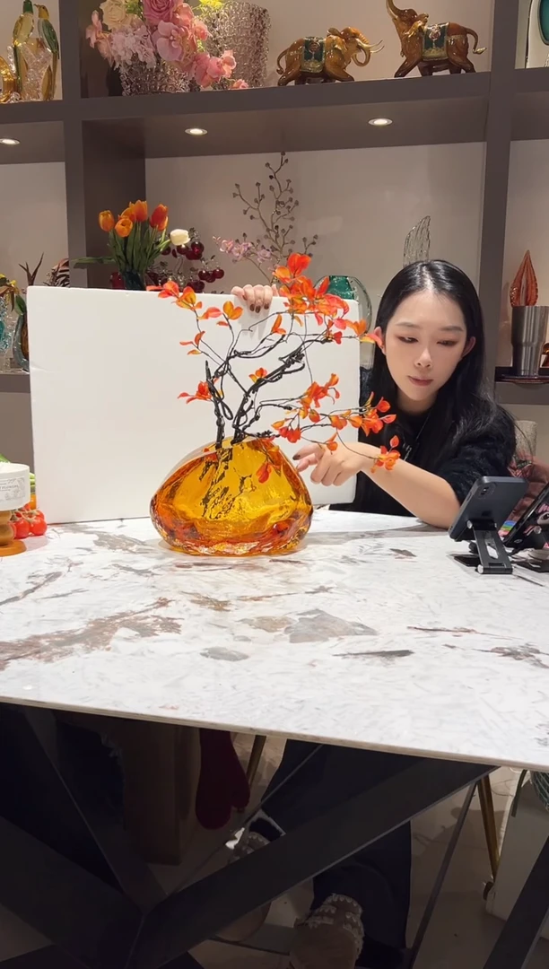 高级火山石琉璃花瓶
