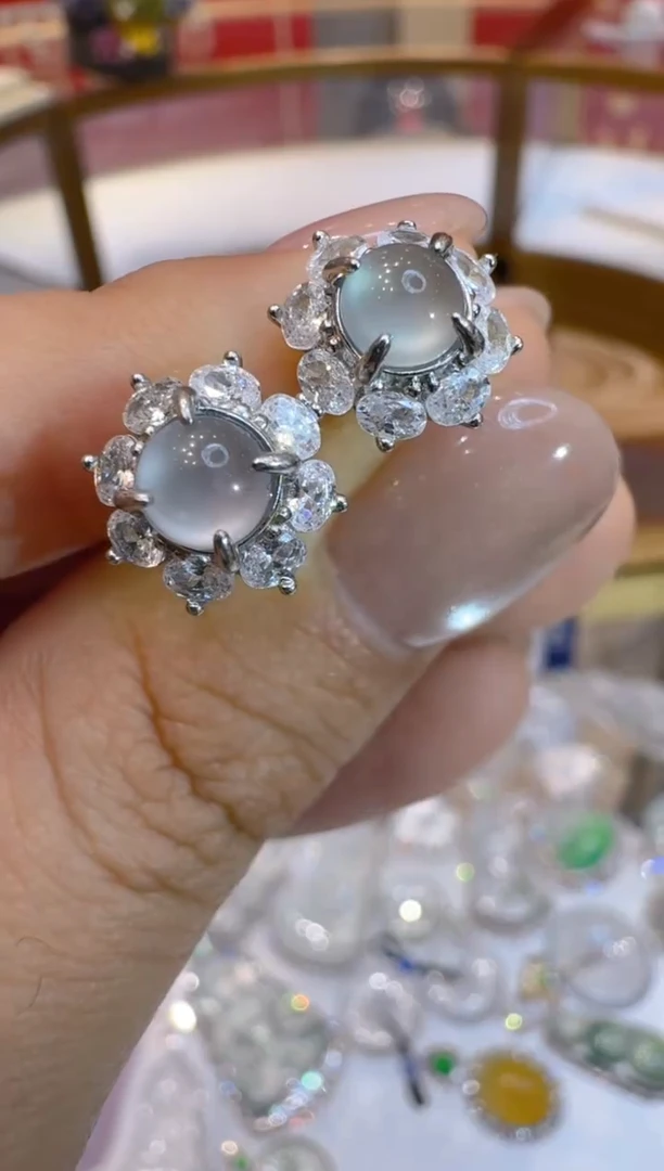 银S925镶嵌翡翠耳饰多样性团购发一件