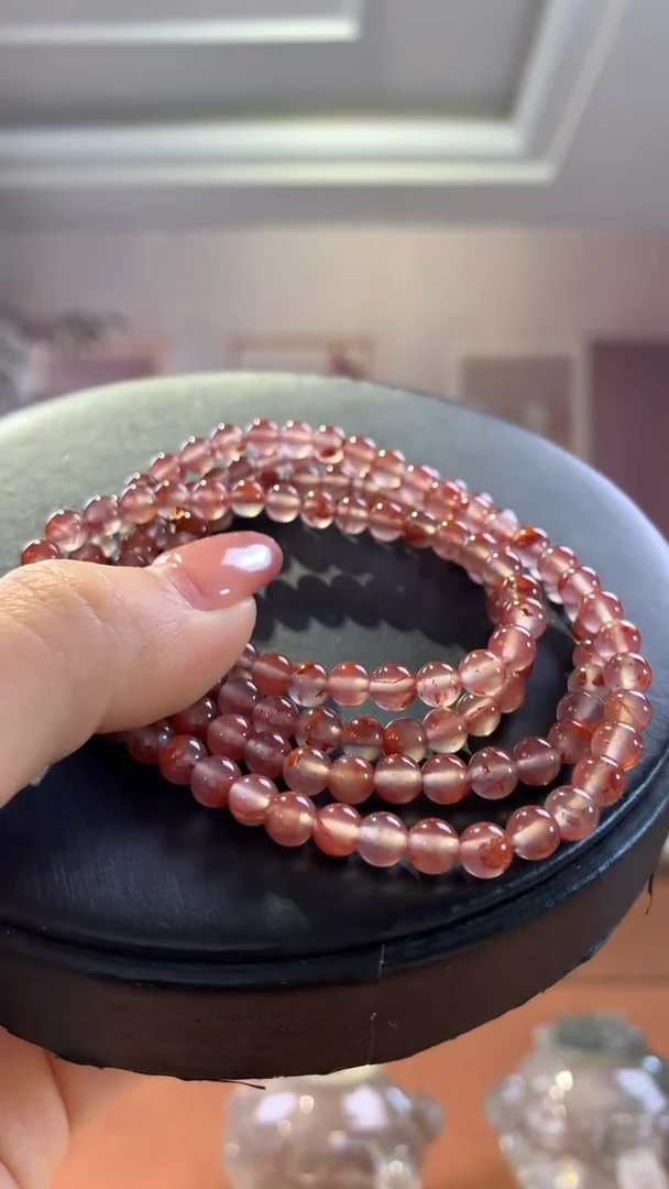 【闪购商品】玛瑙/玉髓珠串未镶嵌南红冰飘多圈5mm+