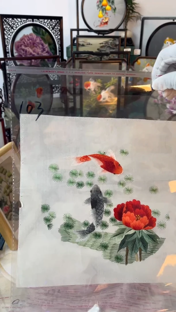 织绣纯手工苏绣双面绣绣片103