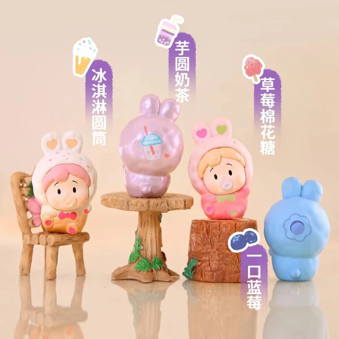 【正版】小花卷2代豆豆兔胶囊系列萌粒盲盒潮玩摆件