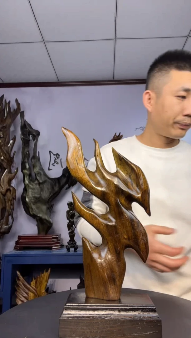金丝楠木雕款静**语金丝楠木工艺品摆件