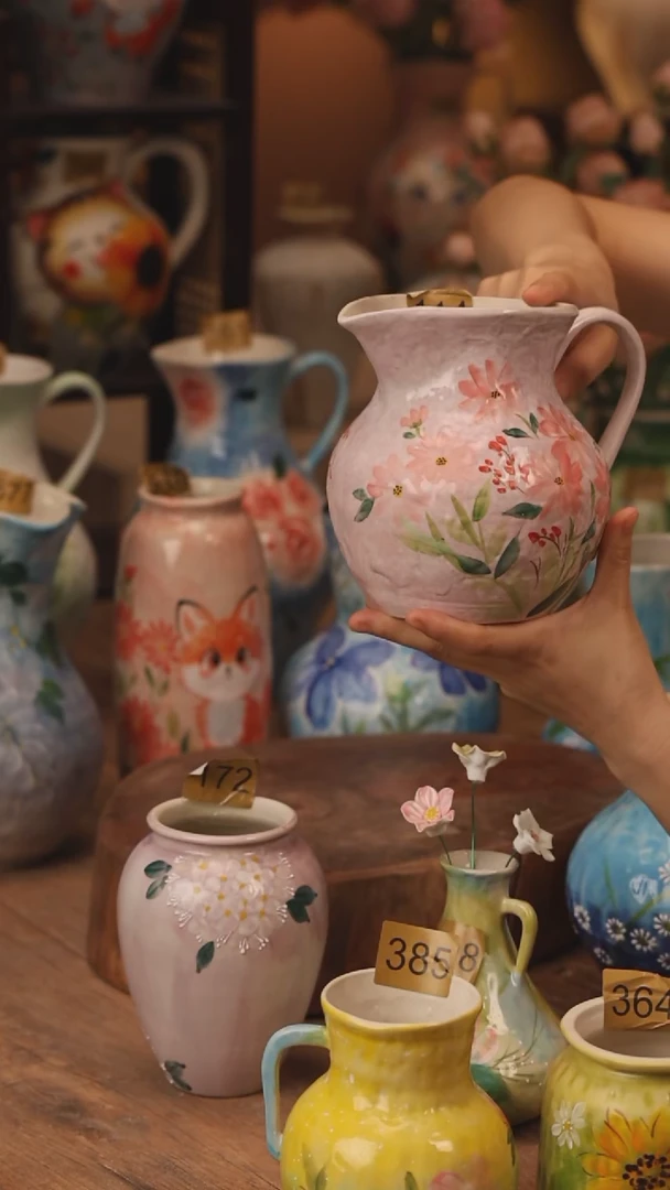 陶瓷114景德镇设计师手作花器摆件侘寂风