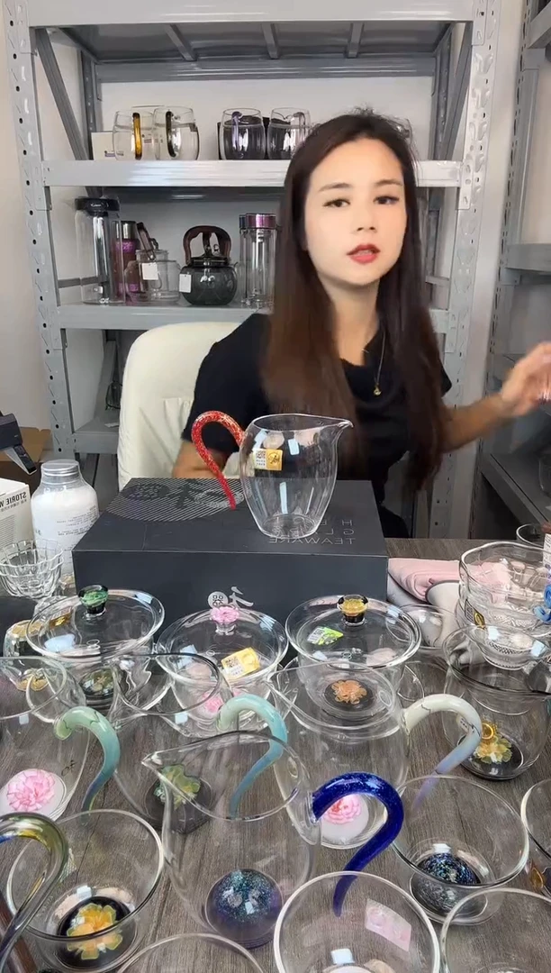 手工艺品玻璃清**️禾器 红金怡然公道杯 普通盒