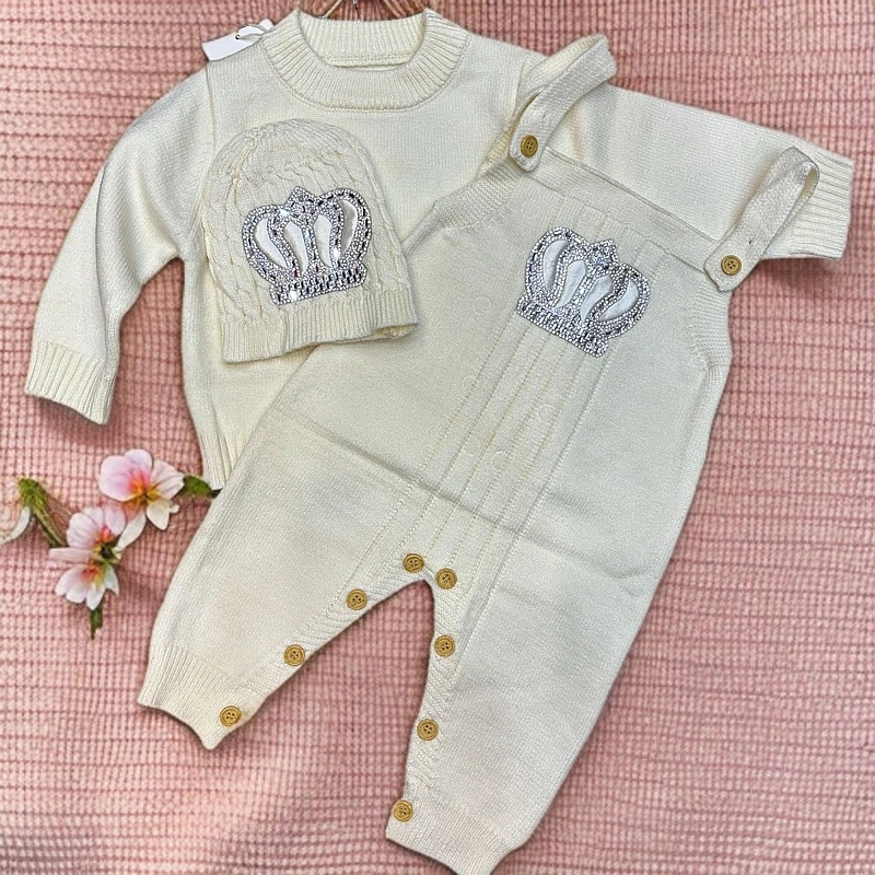 婴幼儿宝宝三件套针织套装时尚时尚