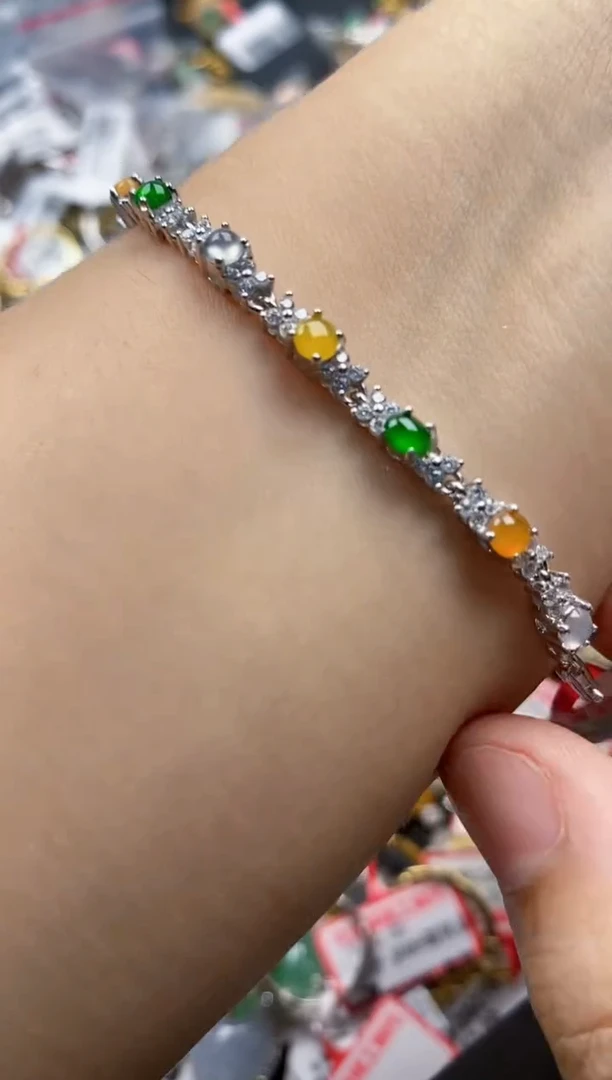 翡翠戒指银S925镶嵌6666    1