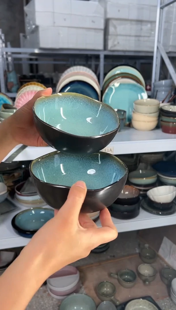 陶瓷外贸尾货瑕疵满20包邮X2米饭碗新品