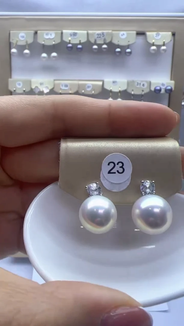 【闪购商品】淡水珍珠耳饰银S925镶嵌23
