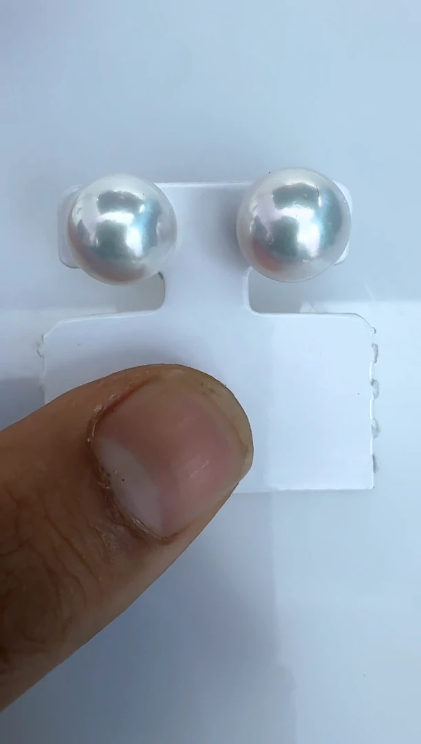 【闪购商品】淡水珍珠耳饰银S925镶嵌耳钉11