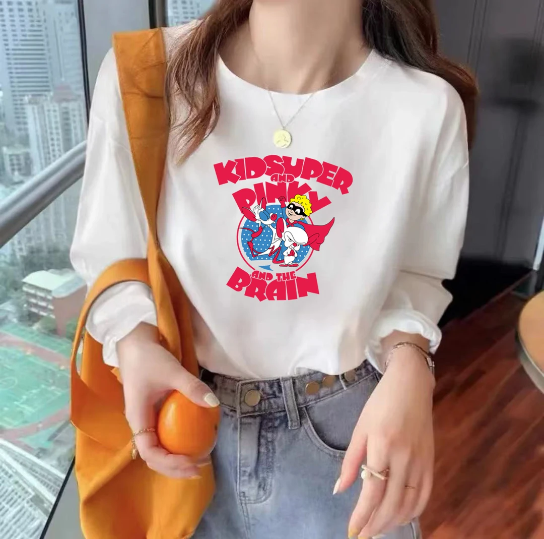 新版长袖春秋男女休闲透气时尚百搭圆领印花T恤 马戏