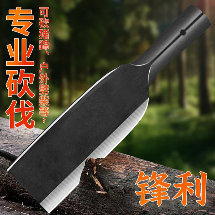 锻打柴刀砍柴农用高锰钢劈柴开山斧头两用开路镰刀砍树户外工具