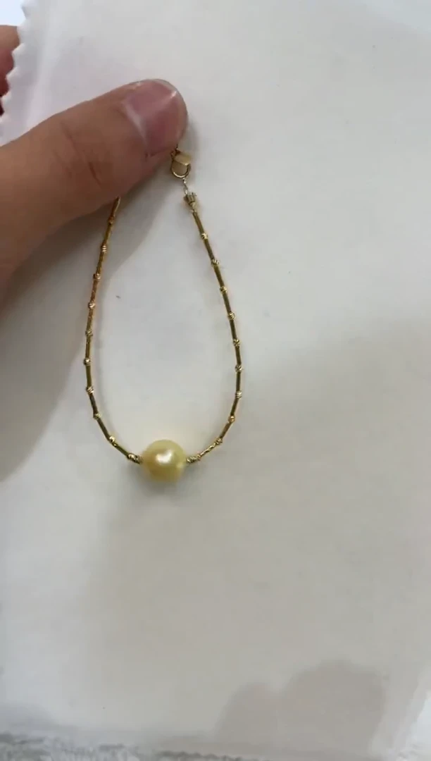 银S925镶嵌手绳海水珍珠