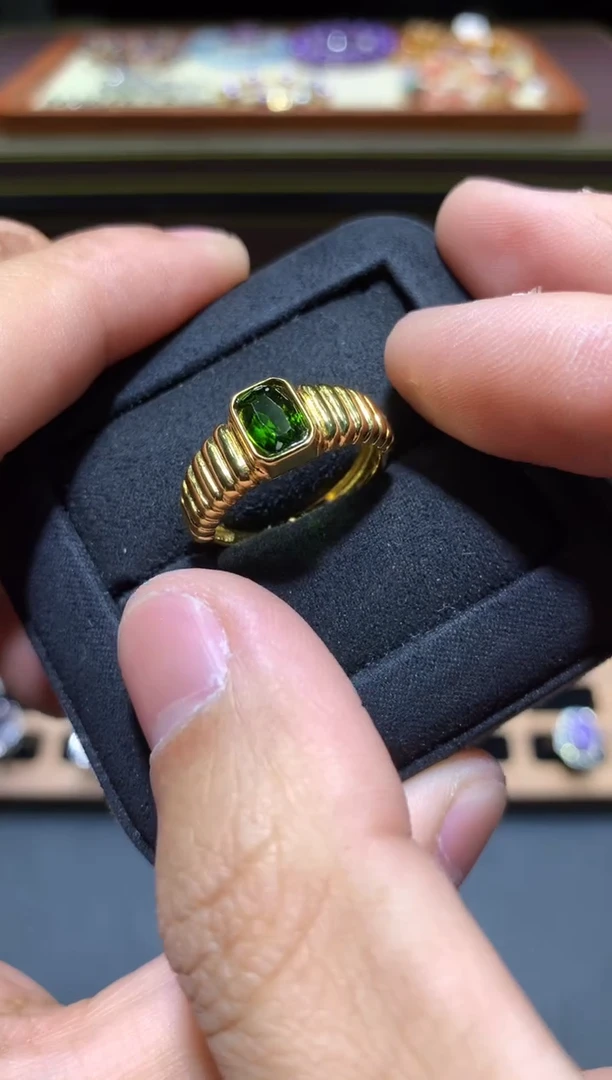 【闪购商品】透辉石戒指未镶嵌T104【多样性发其一】