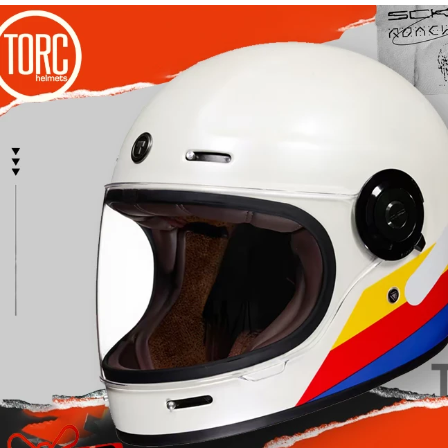 【TORCT1】复古玻纤碳纤四季通用透风透气男士高颜值骑行头盔