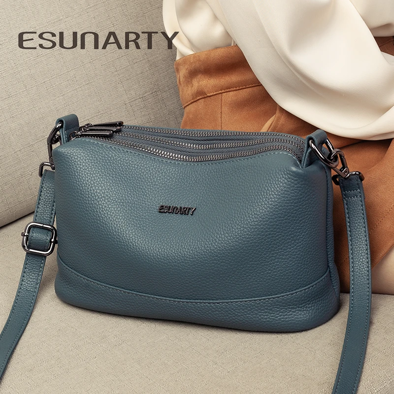 真皮女包2025新款女士时尚多隔层大容量单肩包软皮送妈妈斜挎包