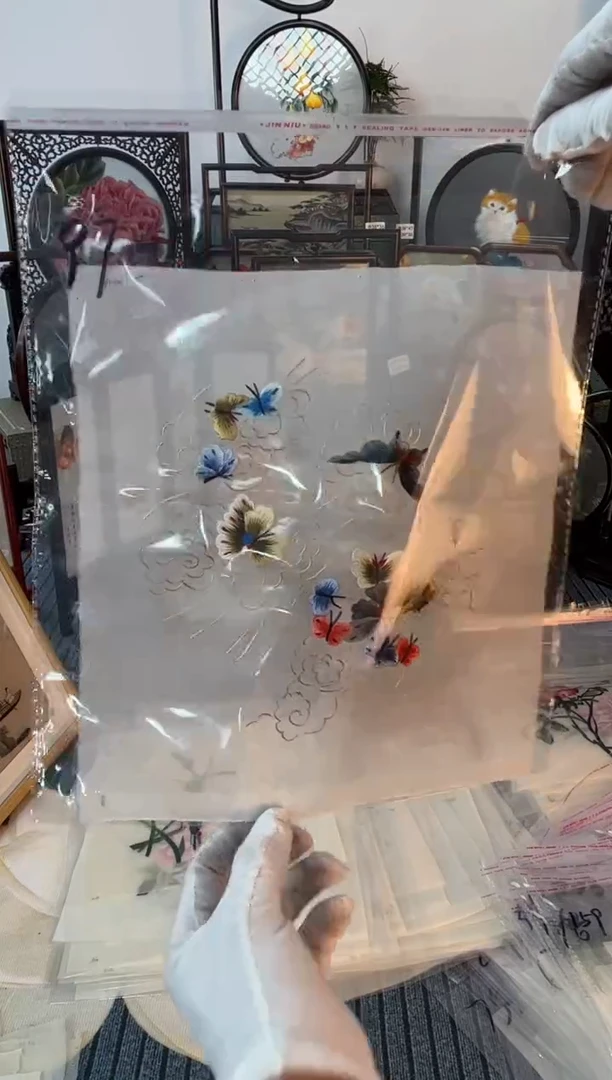 织绣纯手工苏绣双面绣绣布97