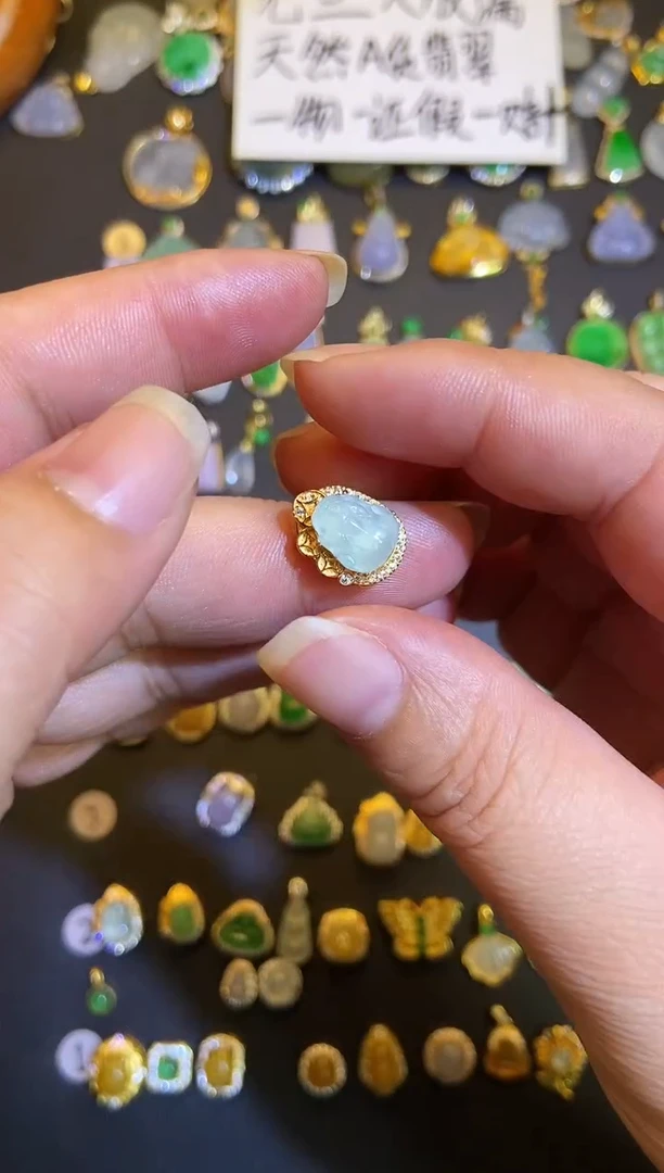吊坠(不含链)银S925镶嵌翡翠1