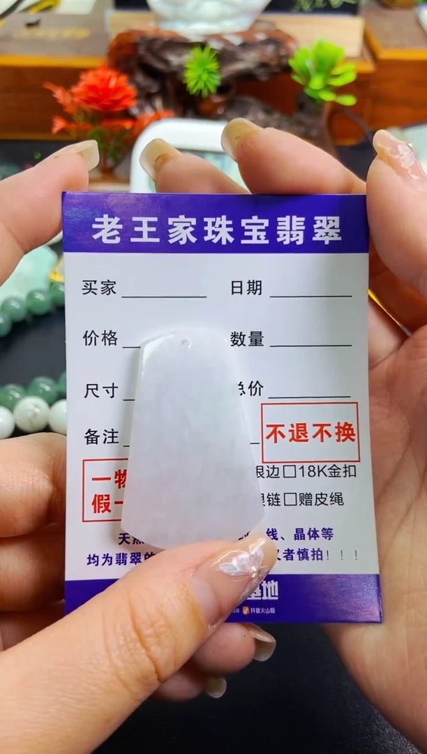 【闪购商品】翡翠颈饰未镶嵌无事牌