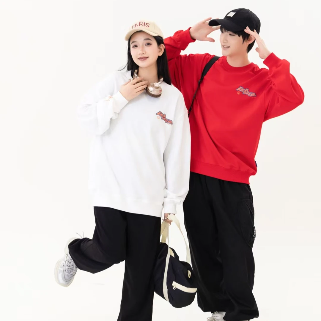 41020白色青少年潮牌卫衣