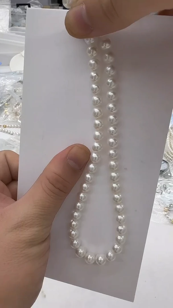 项链银S925镶嵌淡水珍珠8mm 毕业款