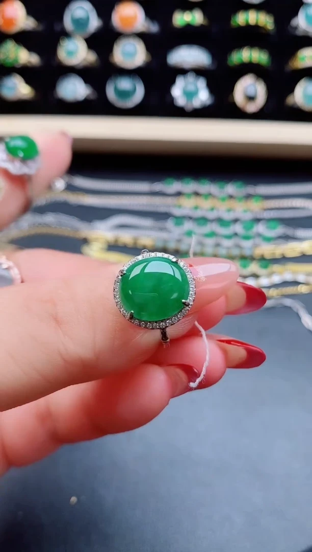 【闪购商品】翡翠戒指银S925镶嵌508550