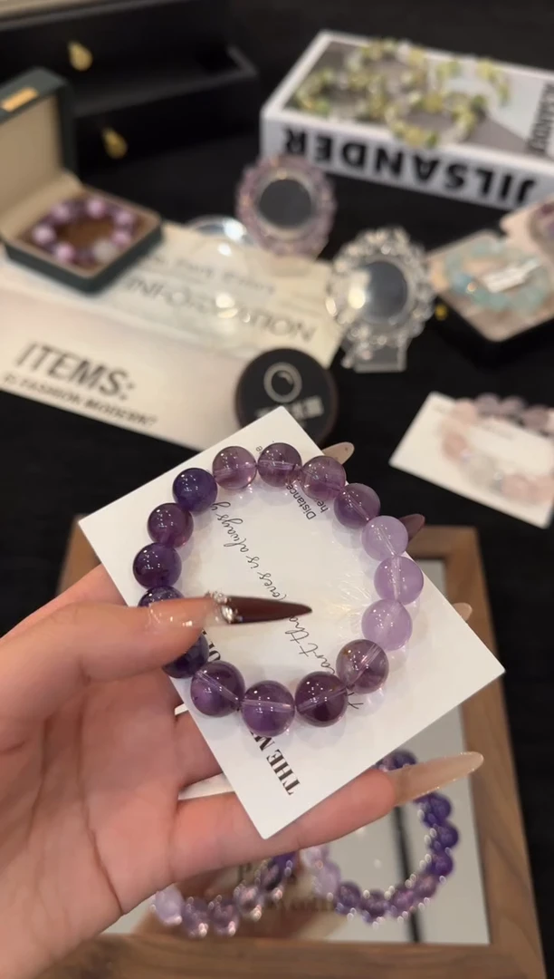 未镶嵌手链水晶渐变紫水晶x3550